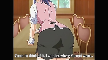 I touch the waitress's ass and she sucks me off behind the bar - Hentai [Subtitled]