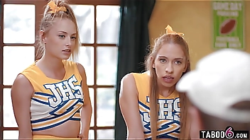 Cheerleaders let coach decide their faith and he fucks them both anal